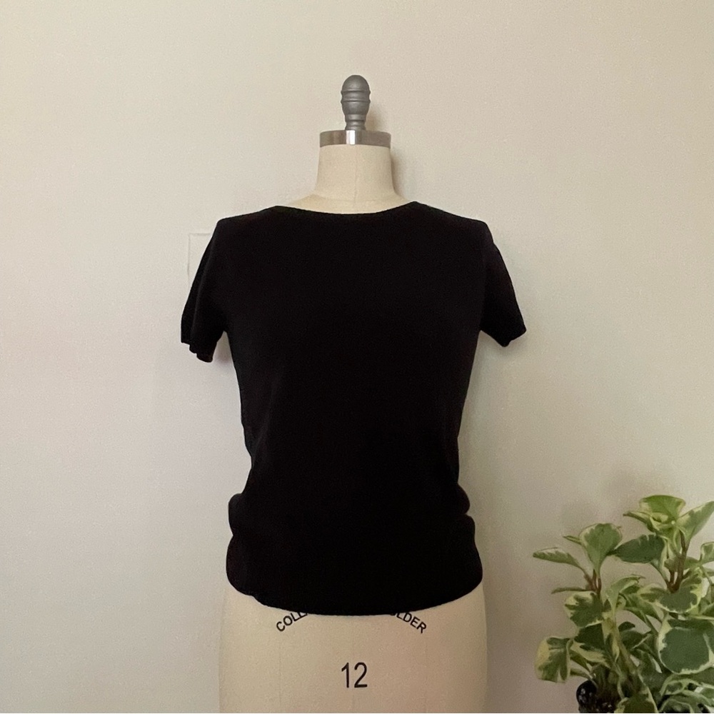 Passports black knit sweater top in black